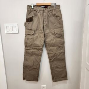 Wrangler Riggs Workwear Ranger Cargo Pants Mens 31x30 Double Knee Khaki Ripstop